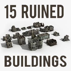 Ruined Damaged Buildings Collection